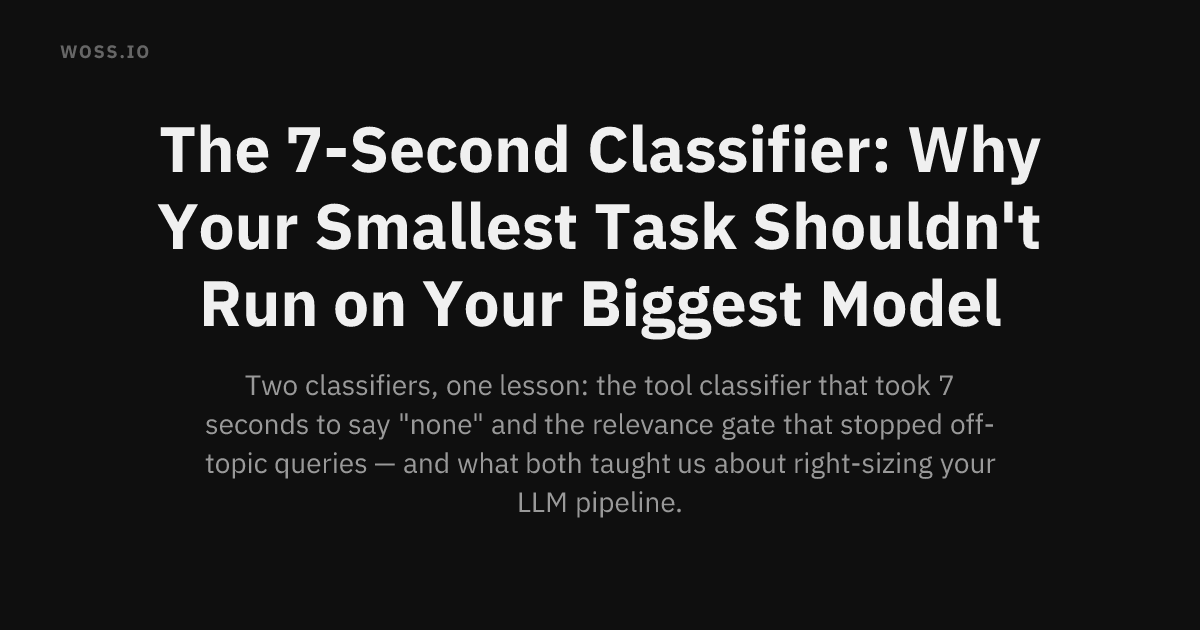 The 7-Second Classifier: Why Your Smallest Task Shouldn't Run on Your Biggest Model