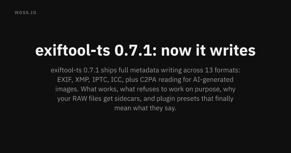 exiftool-ts 0.7.1: now it writes