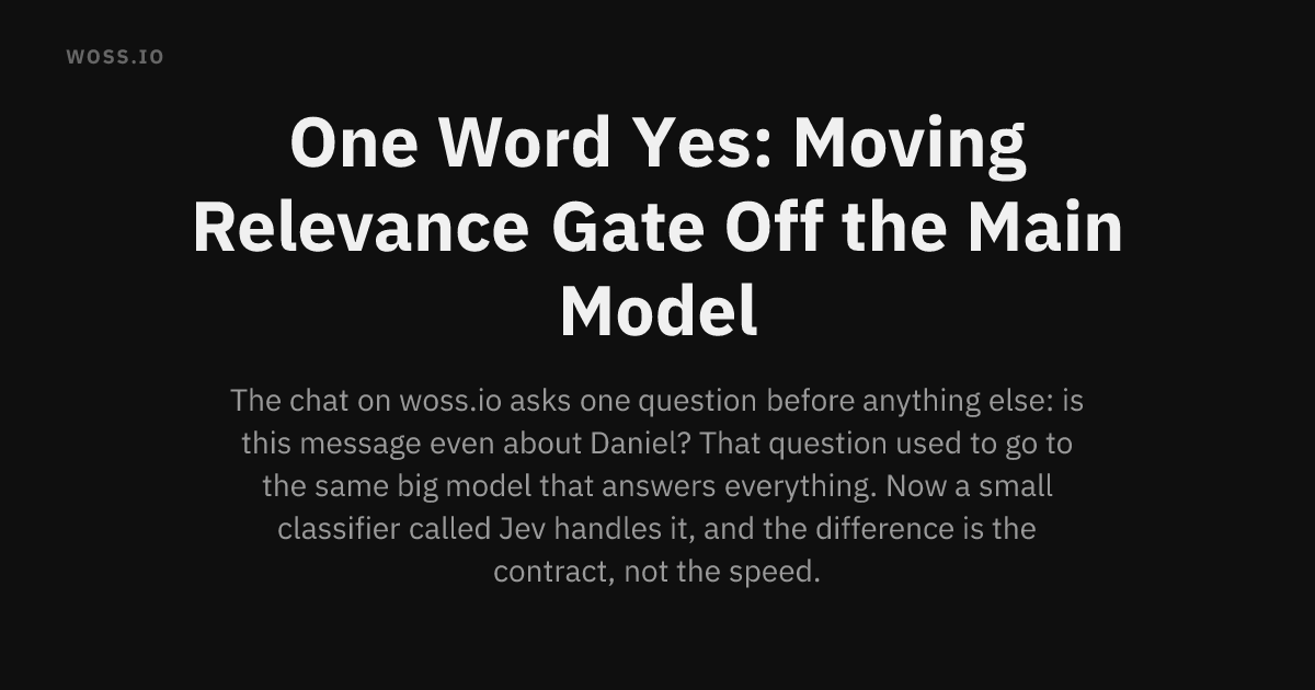 One Word Yes: Moving Relevance Gate Off the Main Model