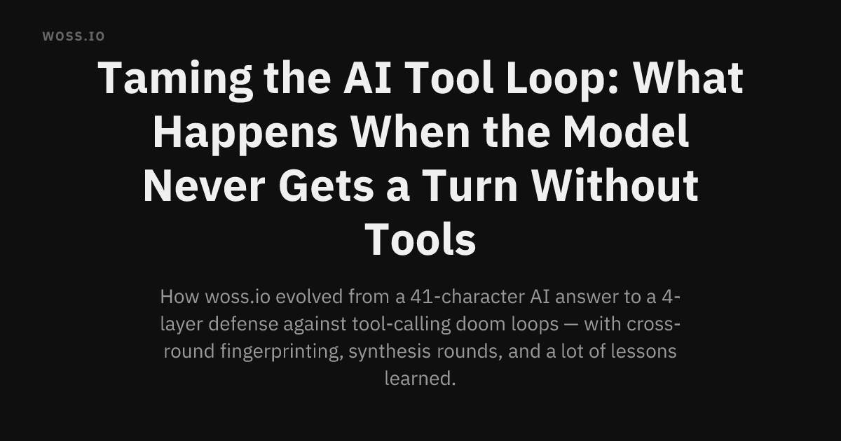 Taming the AI Tool Loop: What Happens When the Model Never Gets a Turn Without Tools